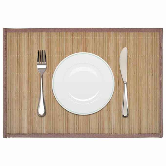vidaXL - 6 - st - Placemats - 30x45 - cm - bamboe - bruin