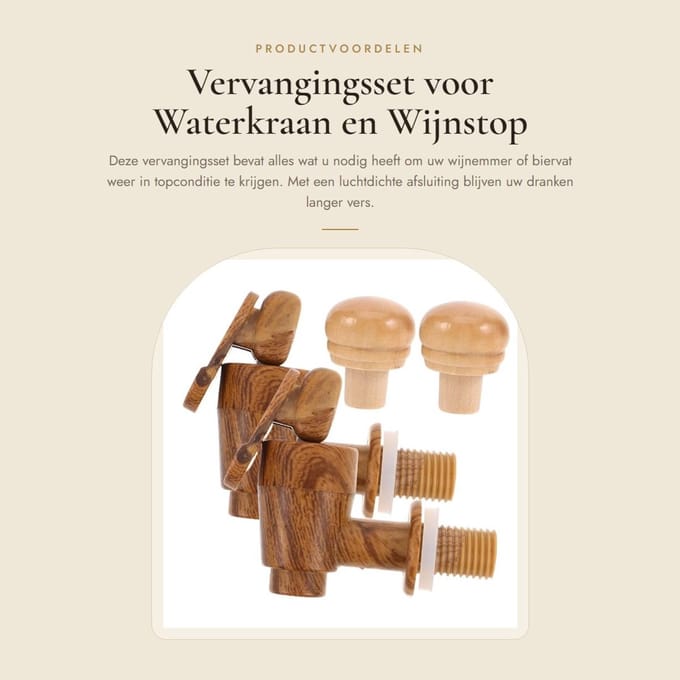 Dailygoods - Vervangingsset voor Waterkraan en Wijnstop