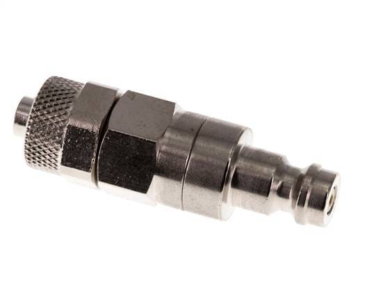 Vernikkeld Messing DN 5 Luchtkoppeling Insteeknippel 6x8 mm Push-On Double Shut-Off - CLP5-N-BN-SV-6