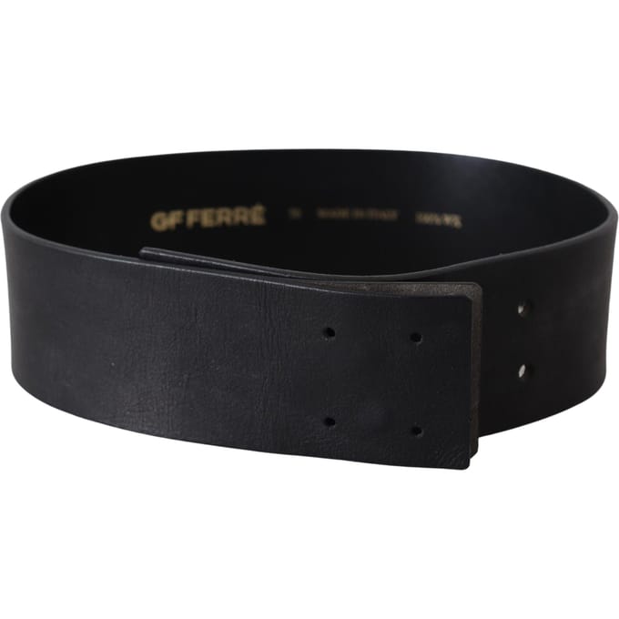 GF Ferre Zwarte Echt Leren Brede Logo Tailleband