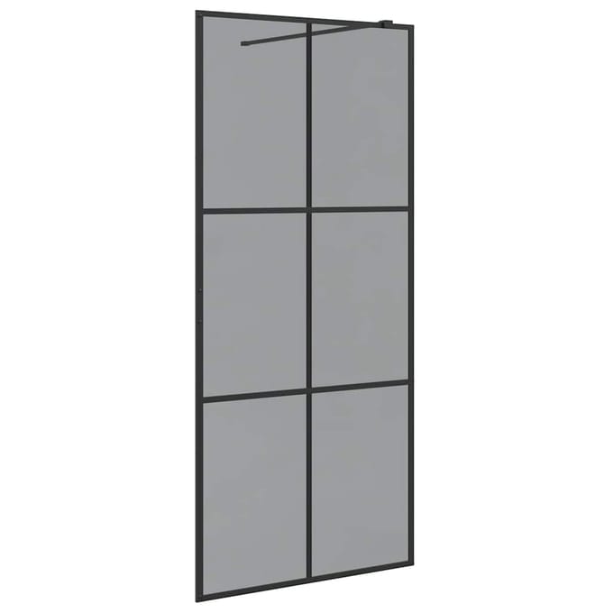 vidaXL - Inloopdouchewand - Zwart - 90 - x - 195 - cm - gehard - glas