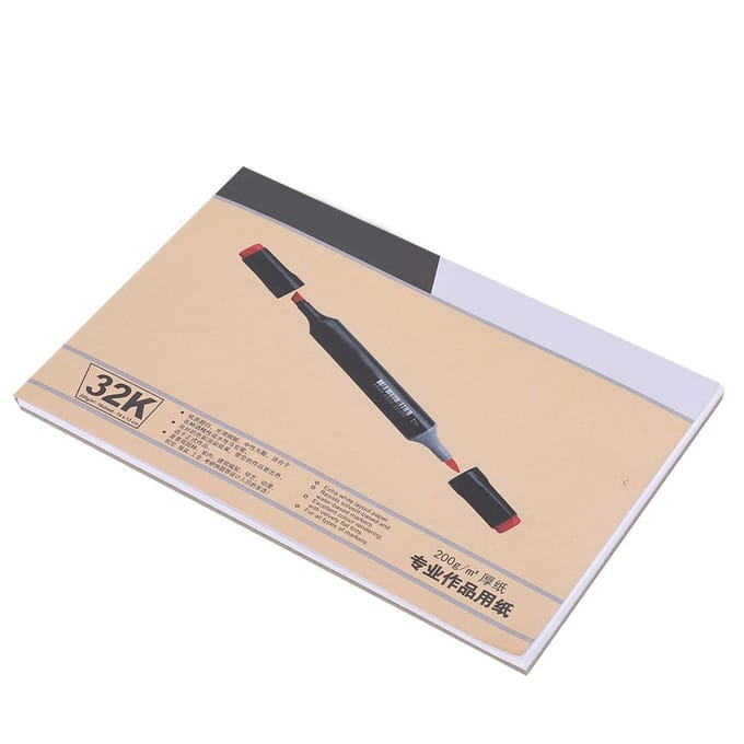 Marker Pad Tekenpapier Notitieboek Waterverf Schetsboek Kunstenaar Student Benodigdheden 32K beige