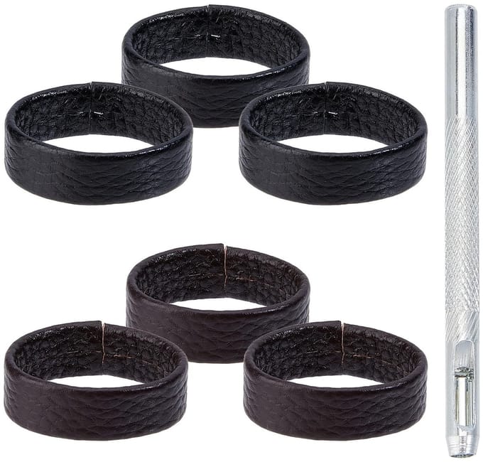 Cosensi - Dailygoods - Set van 6 Lederen Riemhouders met Perforator