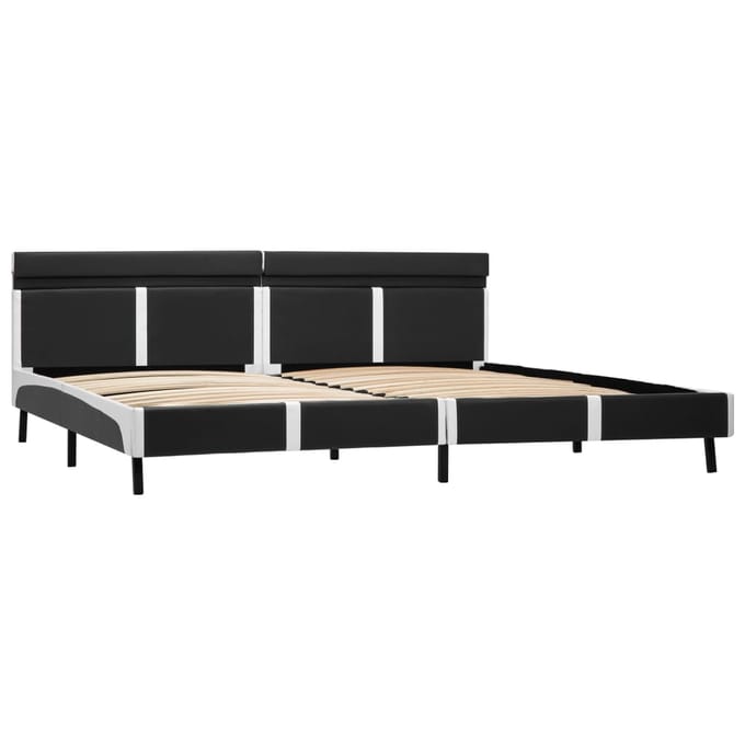 vidaXL - Bedframe - met - LED - kunstleer - grijs - 180x200 - cm
