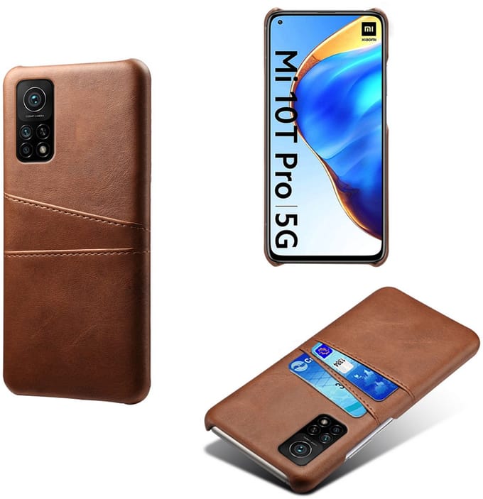 Backcover met Opbergvakjes + Screenprotector voor Xiaomi Mi 11T / Mi 11T Pro _ Donkerbruin