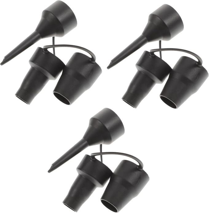 Opblaasbare Mondstukken - Luchtpomp Adapter - Opblaasbare Spullen Vullen - Drie-in-één Ontwerp - 9x3.4CM - Zwart