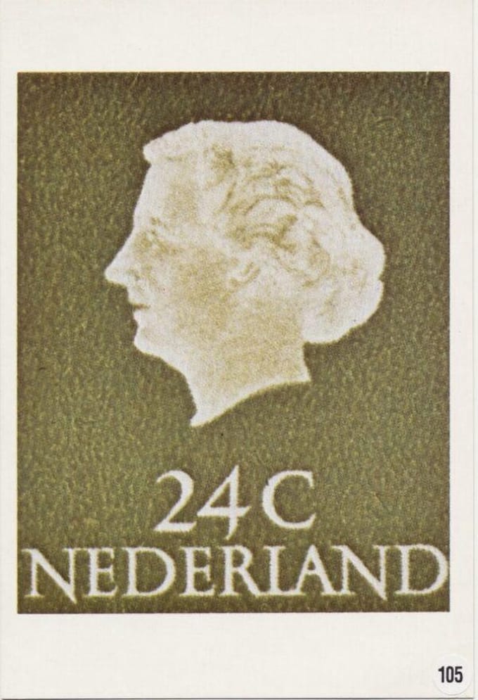 Briefkaart met afbeelding koningin Juliana postzegel