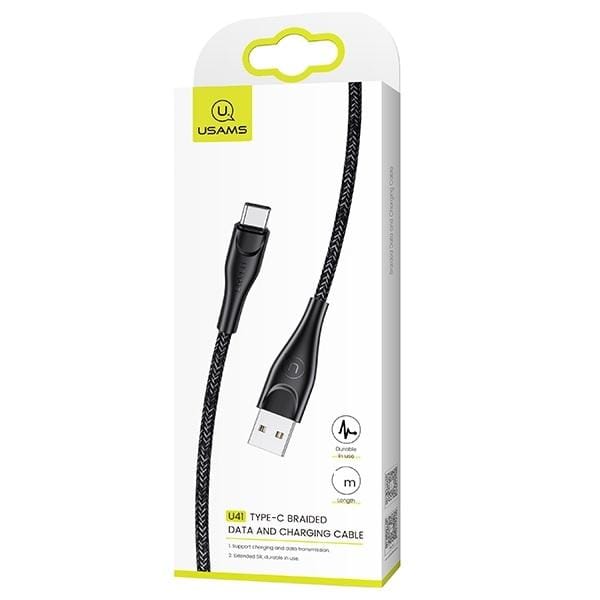 USAMS U41 Serie - USB-C Kabel - 1m - Snellaadfunctie - Nylon Gevlochten