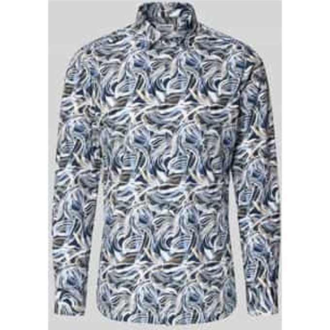 Slim fit zakelijk overhemd van katoen met Kentkraag