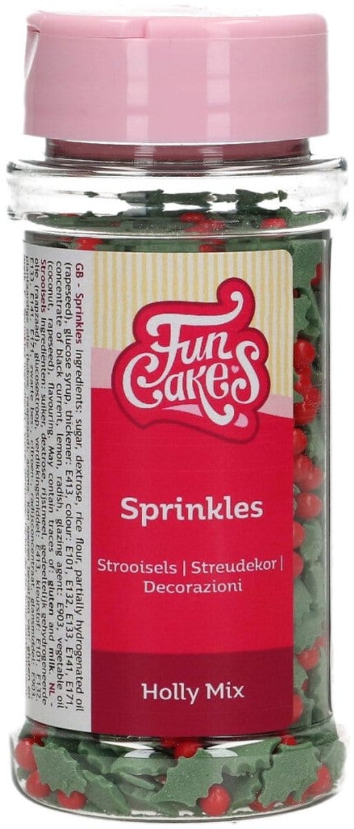 FunCakes Suikerdecoraties - Hulst Mix - 55g - Eetbare Taartdecoratie
