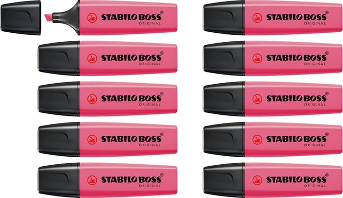 STABILO BOSS ORIGINAL - Markeerstift - Roze - Doos 10 Stuks