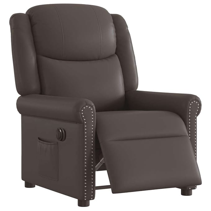 vidaXL - Fauteuil - elektrisch - verstelbaar - kunstleer - glanzend - bruin