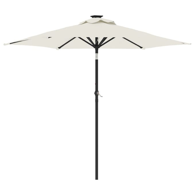 vidaXL Parasol met stalen paal 225x225x212 cm wit