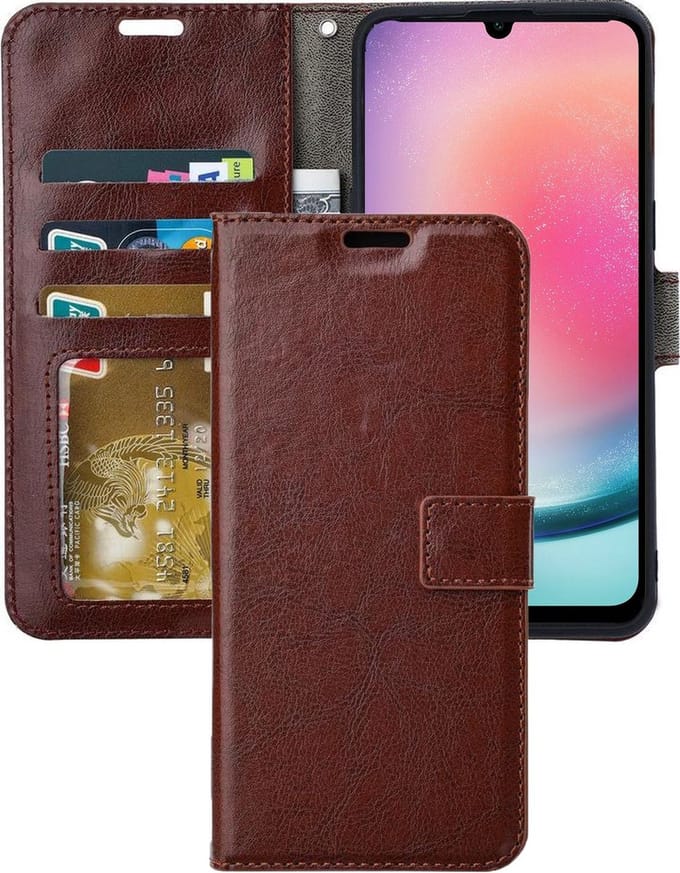 Portemonnee Book Case Hoesje Geschikt voor: Samsung Galaxy A25 - Bruin