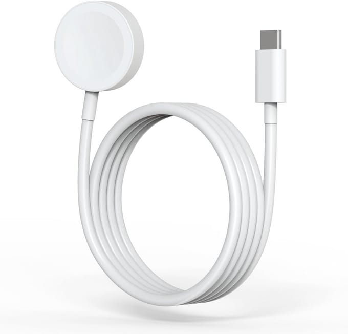 Qost - Apple Watch Oplader - Wit - 1 Meter - USB-C - Apple Watch Kabel - Snellader - 10W
