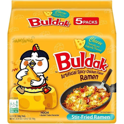 Samyang Buldak hete kip ramen kaas (verpakking van 5)