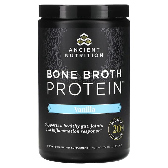Ancient Nutrition, Rundvlees Bottenbouillon Eiwit, Vanillesmaak, 1,1 lb (492 g)