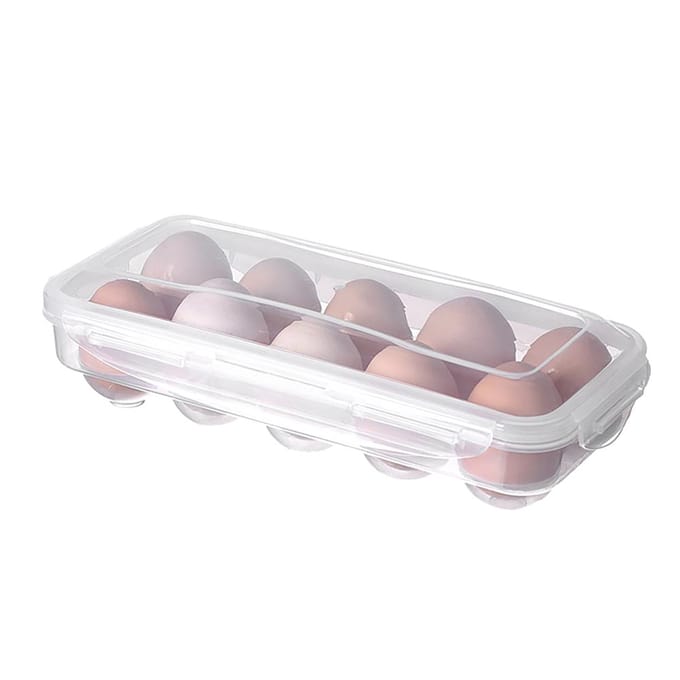 18/10 Vakken Eieropbergdoos Transparante Eierhouder Containers Keuken Koelkast Organizer Eierdispenser Vershouding white