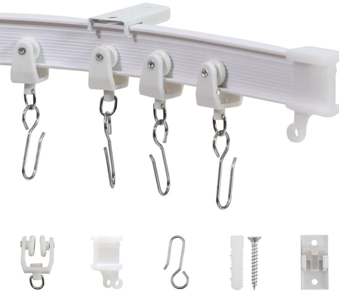 GTB® Gordijnrails Compleet - Gordijnrails - Gordijnrails Uitschuifbaar - Wit - 28cm x 27cm x 27cm