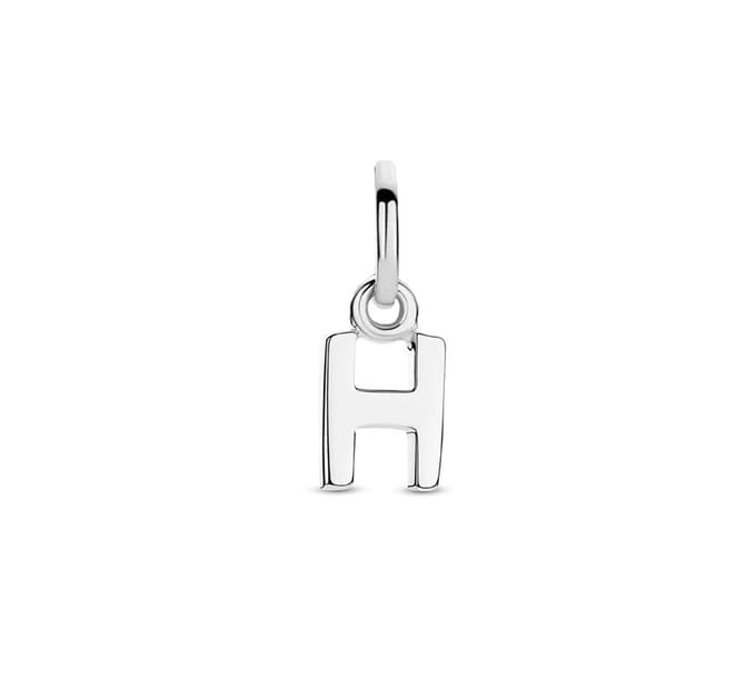 Zilver Gerhodineerde Hanger letter H 1333748