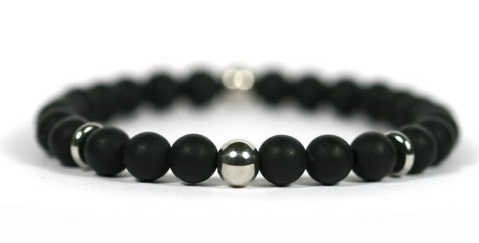 IbizaMen - matte onyx - edelstaal RVS - 8mm - 20cm