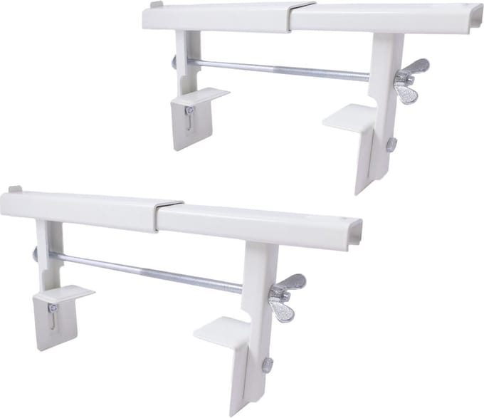 Universele Radiatorconsole voor Verwarming - Set van 2, Voorgemonteerd, Wit, Voor Platte en Ribbelradiatoren