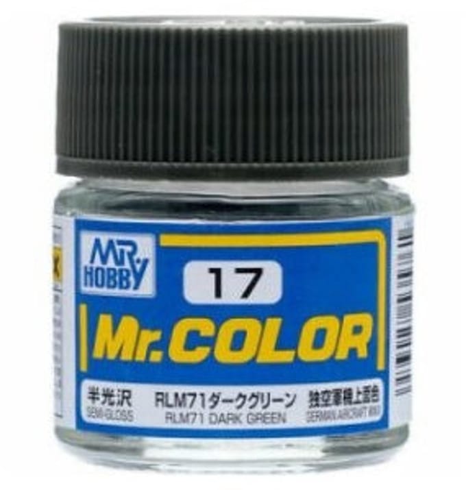 Gunze Mr. Hobby C-017 - Mr. Color 10 ml RLM71 Dark Green - Lacquer Modelbouwverf