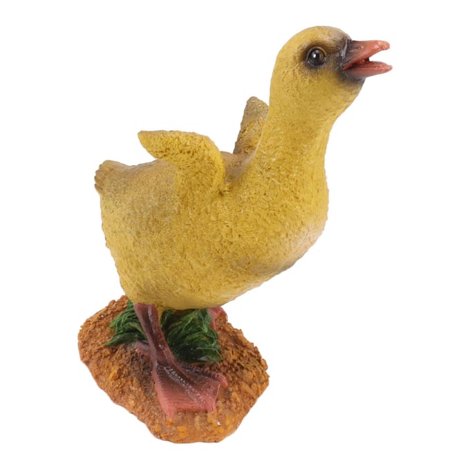 Hars Eendenkuiken Beeld Ornament Kleine Eend Figuur Ambacht voor Bureau Buiten Tuindecoratie Grijze Eend beige