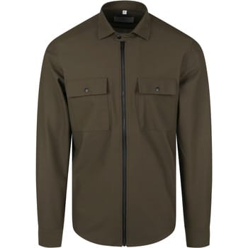 Suitable Jacket Shirt Donkergroen - Maat XXL - Heren - Overshirt