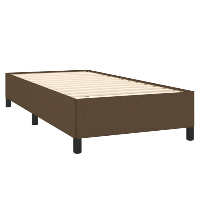 vidaXL - Bedframe - zonder - matras - 90x190 - cm - stof - donkerbruin