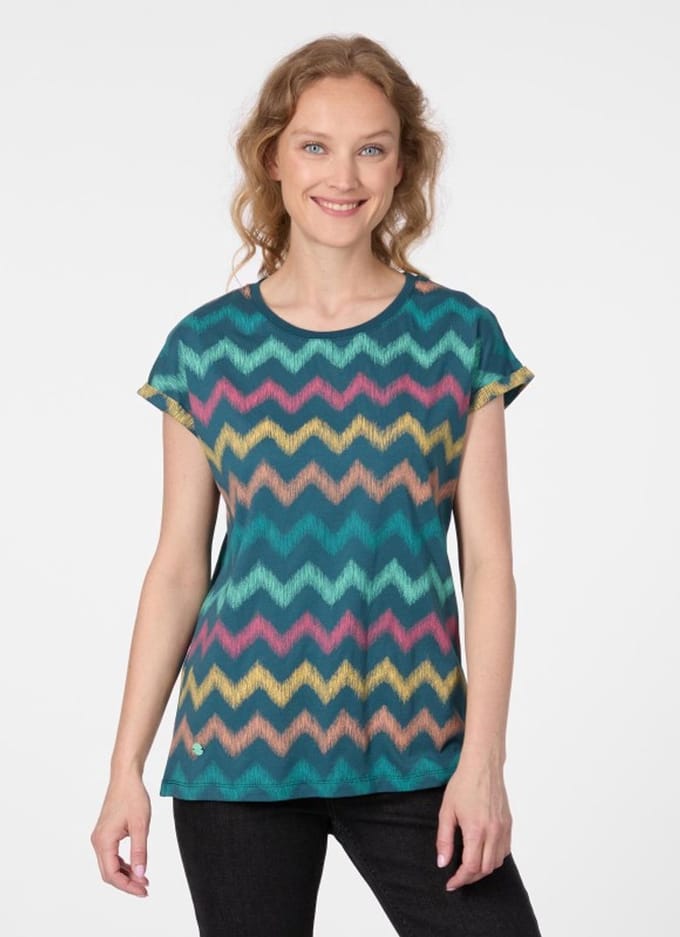 Shirt Diona groen streep print KM Ragwear - maat 3XL