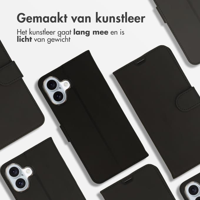 Accezz Hoesje - Geschikt voor Apple iPhone 16 Plus - Wallet Softcase Bookcase - Zwart