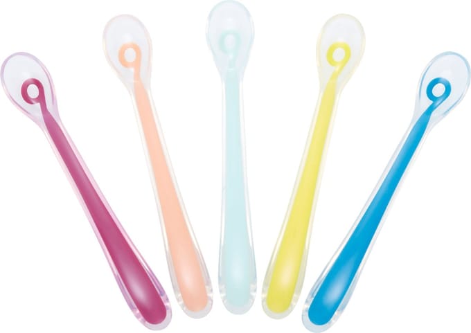 Babymoov Set of 5 silicon spoons 2nd age multicolor