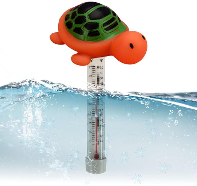 Zwembadthermometer - Watermeter - Temperatuur meten - Drijvend ontwerp - 17.9 cm - Wit