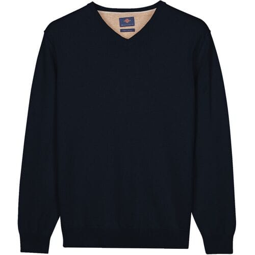 Baileys – Heren Trui – Basic Pullover – V-hals Pullover – Navy - NOS8100-60