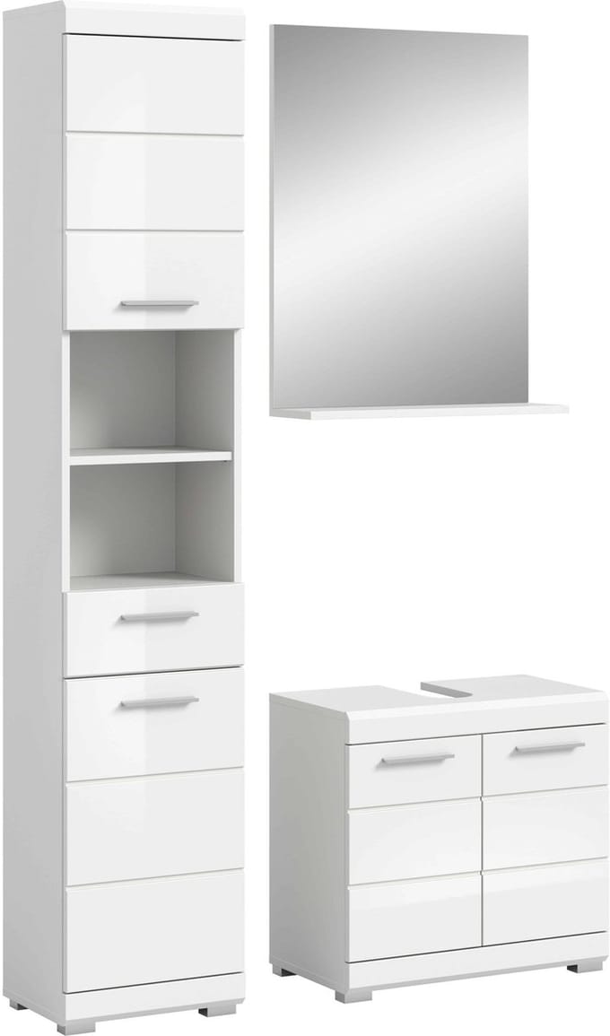 Scout badkamercombinatie wit hoogglans MDF TZ wit NB - 34x112x191cm