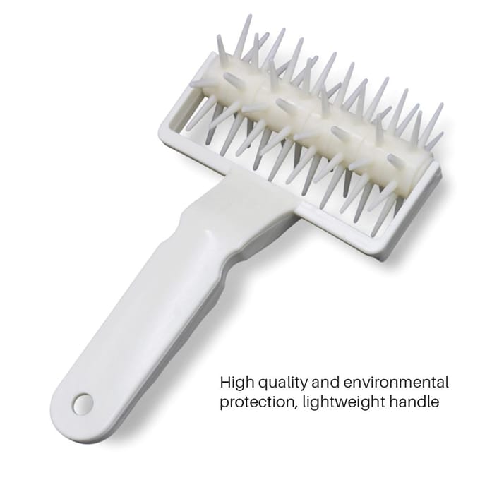 Plastic deegnaald met wieltjes, deegroller, broodperforator, doe-het-zelf bakgereedschap white