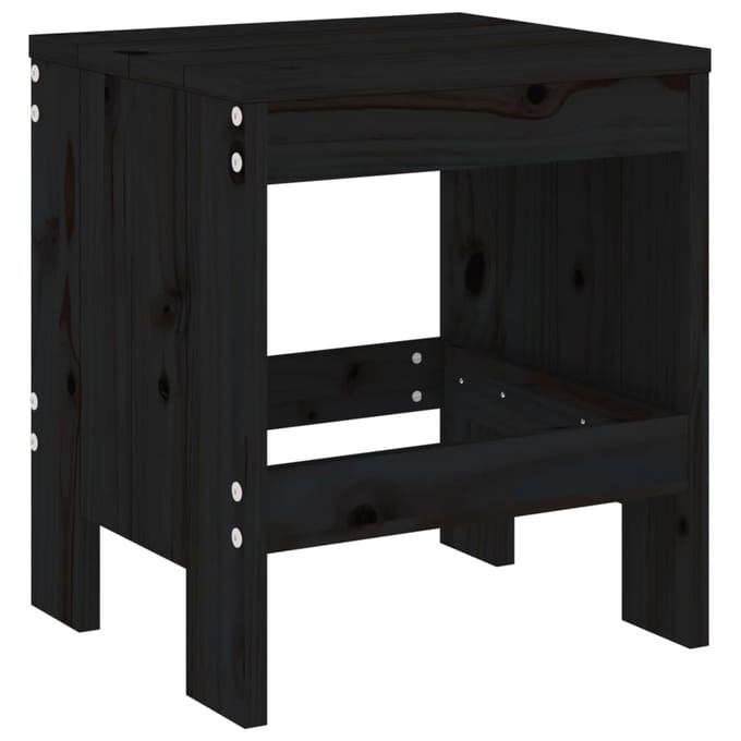 vidaXL - Barkrukken - 2 - st - 40x36x45 - cm - massief - grenenhout - zwart