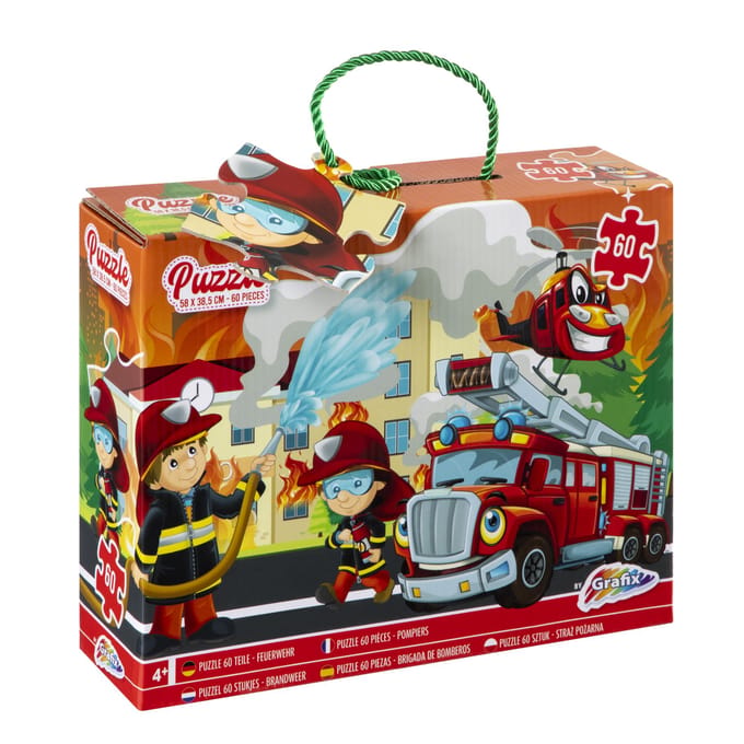 Grafix Vloerpuzzel Brandweer 58X39 Cm 60 Stukjes