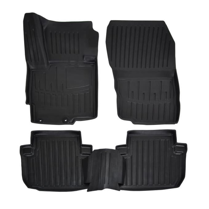 Tapis de sol 3D - SCOUTT - Mitsubishi Eclipse Cross - Caoutchouc Premium - Noir - Sur mesure noir