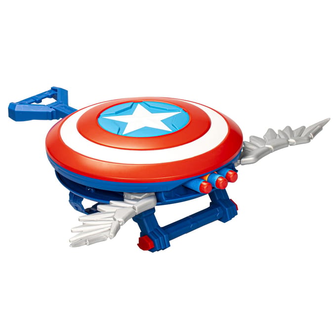 Marvel Studios Captain America Brave New World NERF Skyshot-blaster, schild-rollenspelspeelgoed