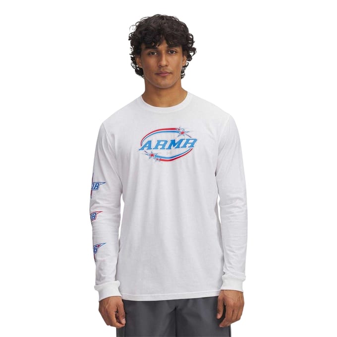Under Armour Heren Stacked Stars Langsleeve T-Shirt (Wit)