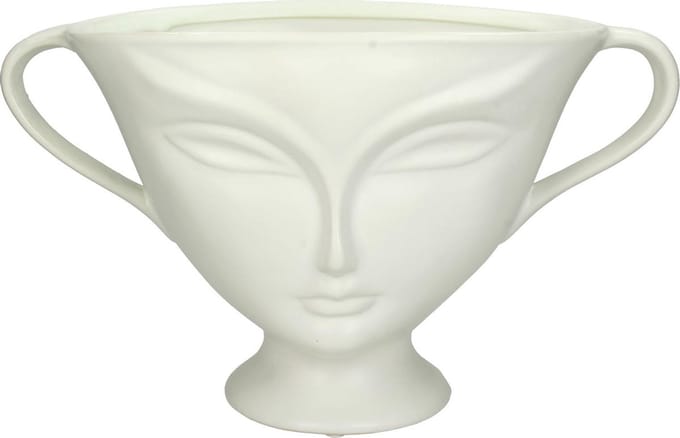 Bloempot HD Living Face White 19,2 x 34,8 x 20,5 cm