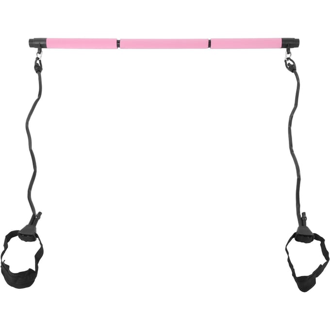 3 Delen Verstelbare Pilates Bar Draagbare Pilates Trainingsstok Bodybuilding Puller roze