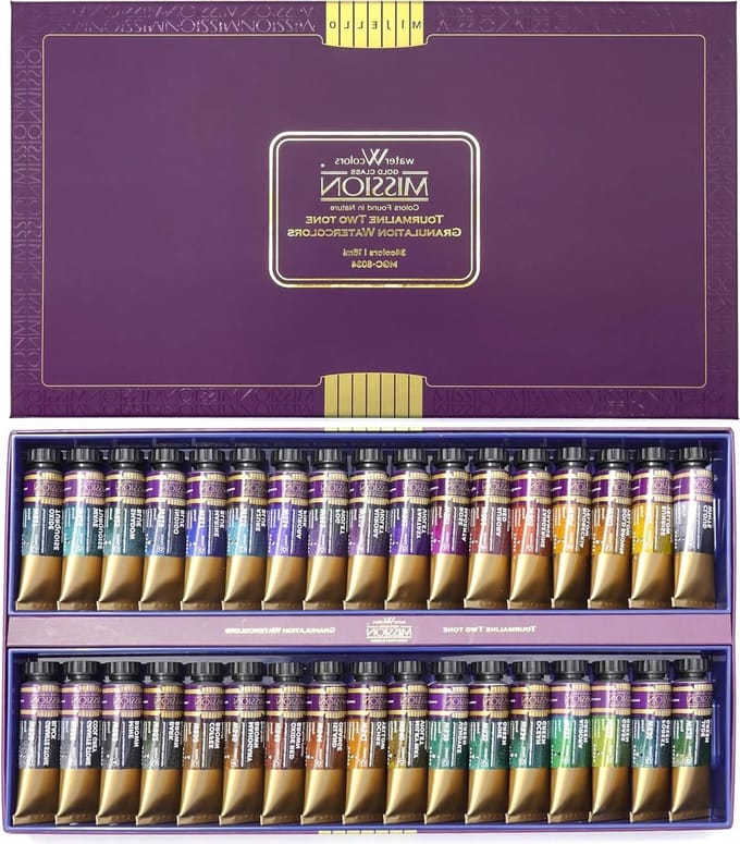 Aquarelverf Set - Verf Set - Schilderen en Kleuren - 34 Granulerende Kleuren - 34 x 15 ml - Multicolor