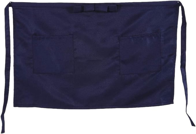 Unisex Taille Schort met 2 Zakjes, Halflang Polyester Schort voor Bediening in Diverse Kleuren
