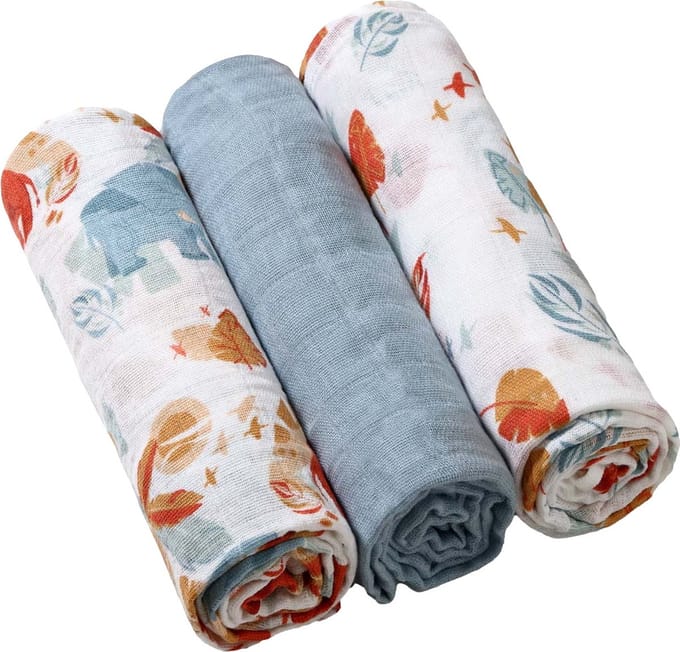 Baby Ono 3 Stuks Blauwgrijs Hydrofiel Luiers