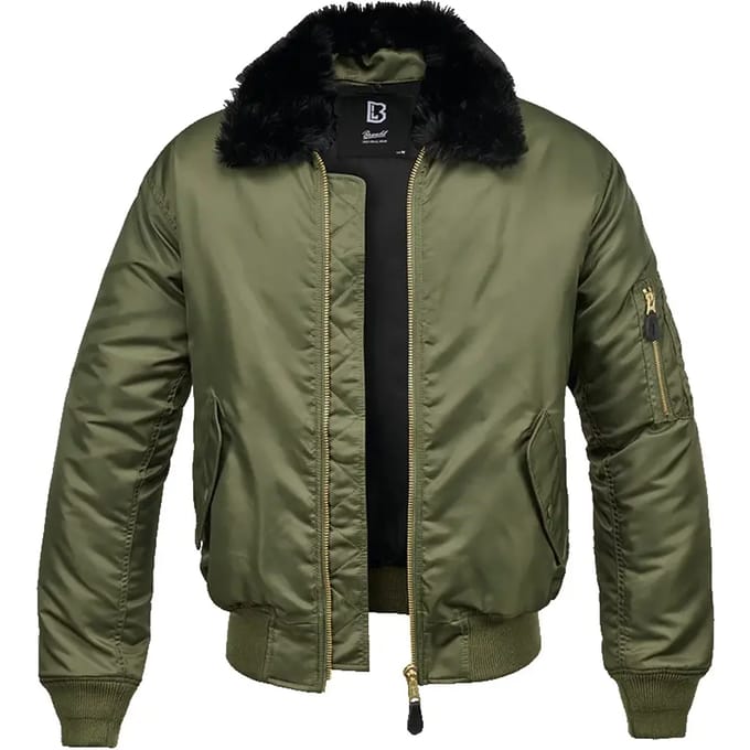 Brandit - MA2 Fur Collar Jacket - S - Olijfgroen