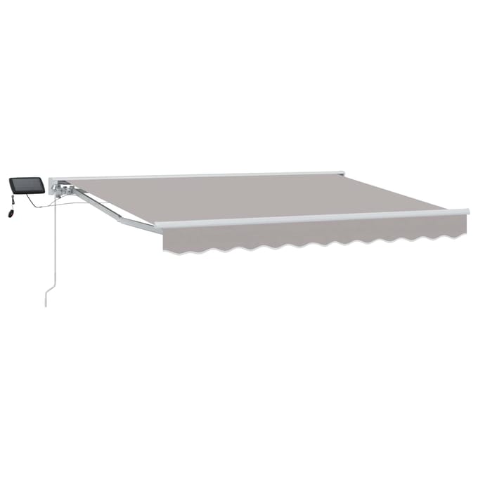 vidaXL - Handbediende - luifel - met - LED's - Lichtgrijs - en - wit - 3 - x - 2,5 - m
