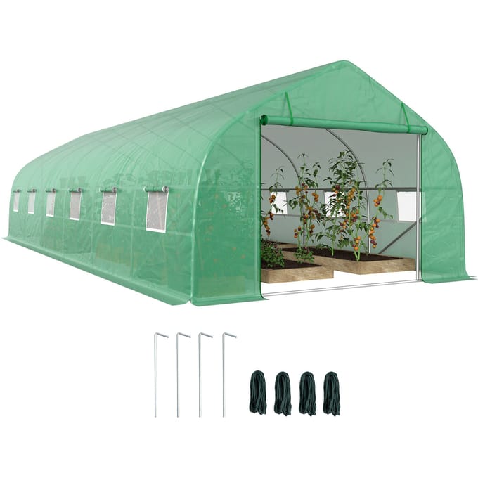 Outsunny-Tunnelkas-PE-8x3x2m-Groente